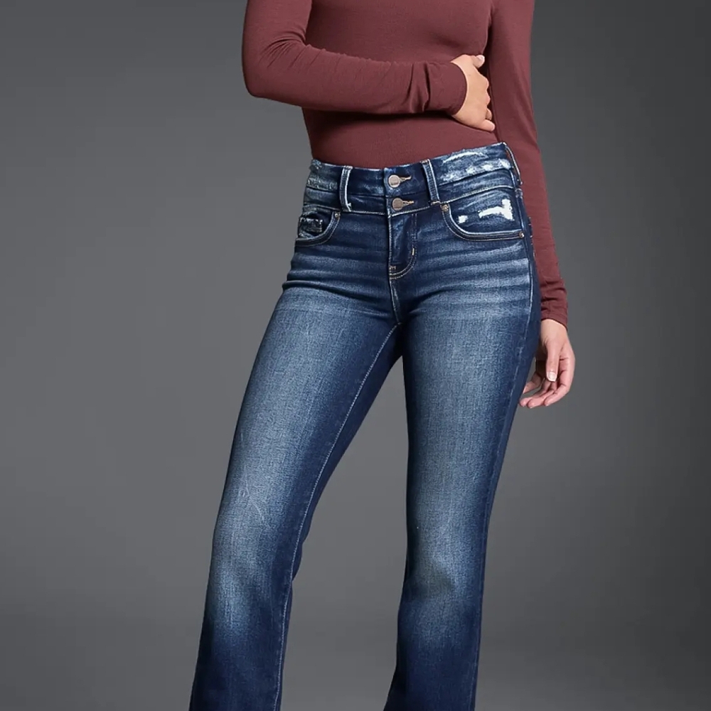 BKE Women's Dark Blue Tailored Boot Cut Jeans